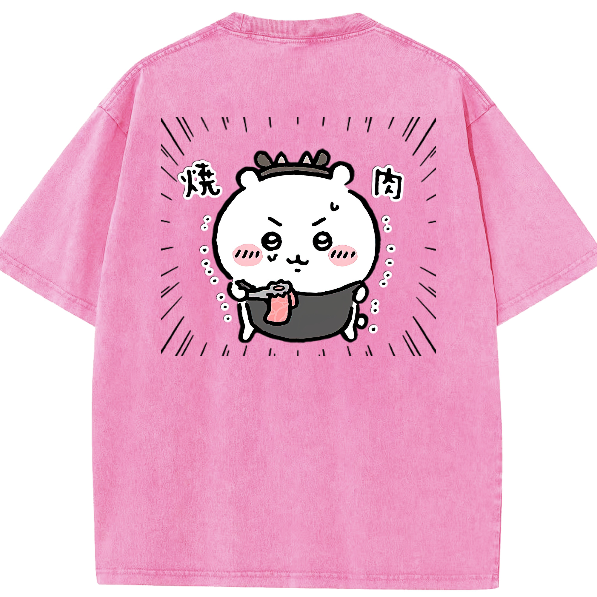 （画像用） ちいかわ ちいかわ Chii-kawa chiikawa 綿100% ヴィンテージ風 半袖Tシャツ（背面プリント）